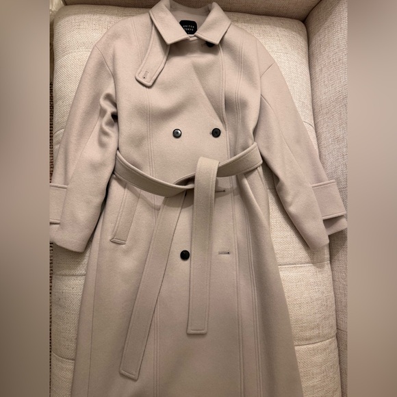 United Tokyo Made in Japan Wool Double-Breasted Belted Coat Size XS - Picture 6 of 11